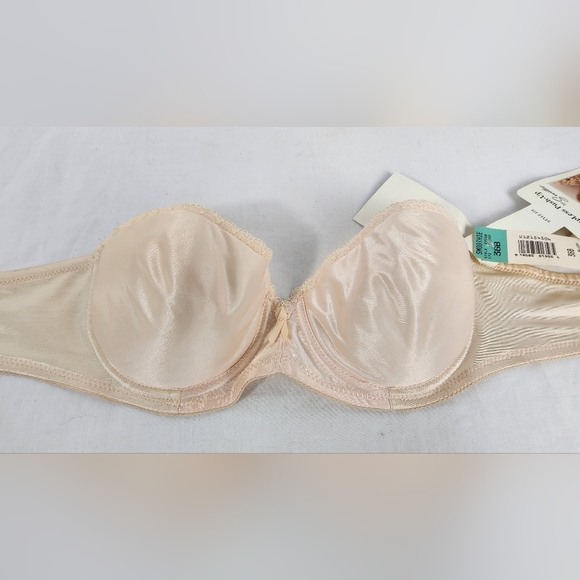 ♥️ NWT VINTAGE STRAPLESS PUSH-UP BRA BY SMOOTHIE - 36B - BLUSH ♥️ - Picture 7 of 12